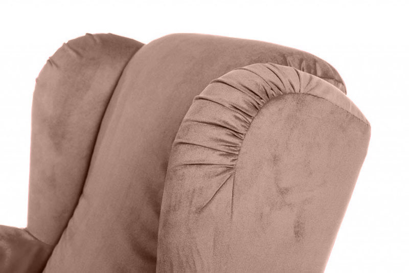 Poltrona di design con braccioli in tessuto sfoderabile, Rosa antico 