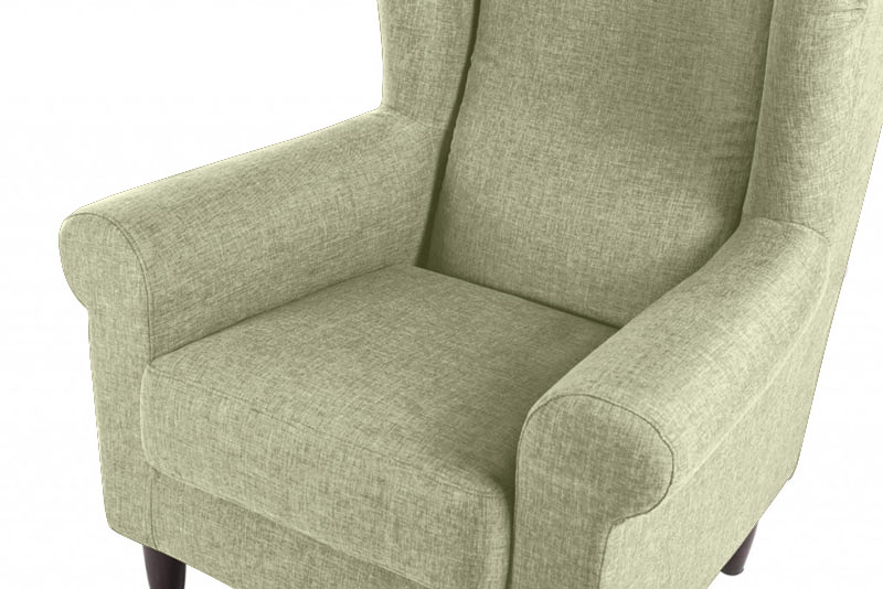 Poltrona con braccioli, tessuto sfoderabile in finitura Agave