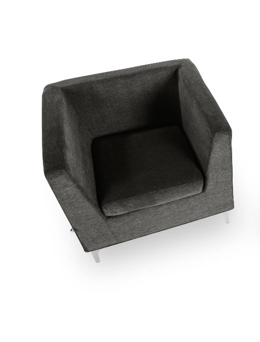 Poltrona di design in finitura Antracite, tessuto sfoderabile