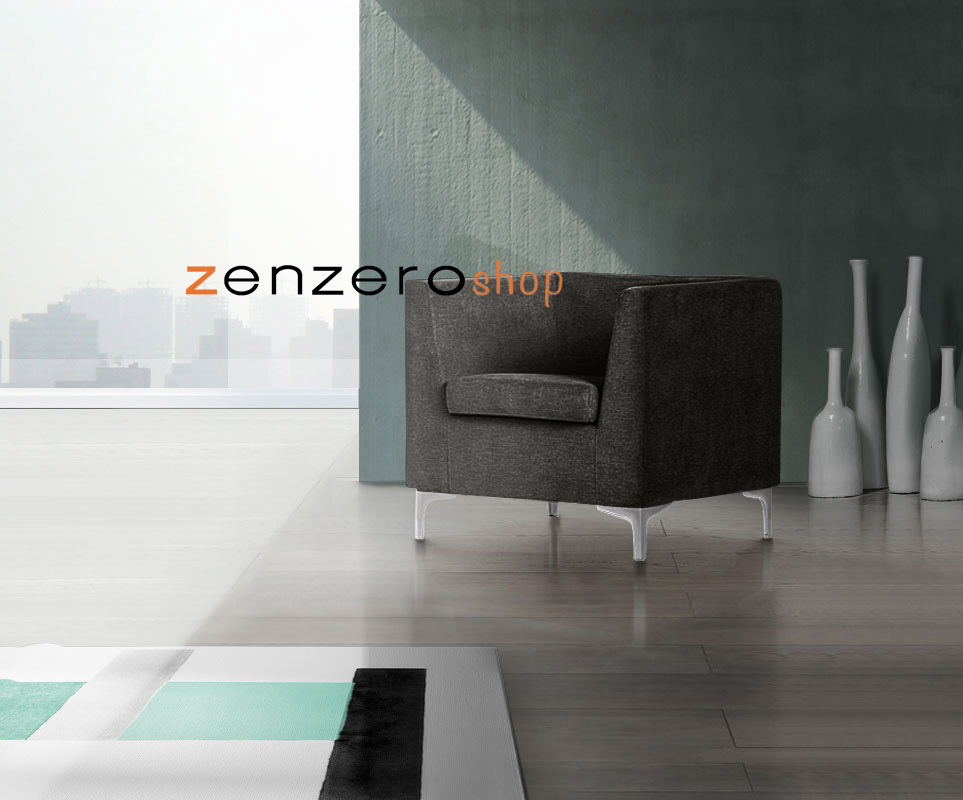 Poltrona di design in finitura Antracite, tessuto sfoderabile