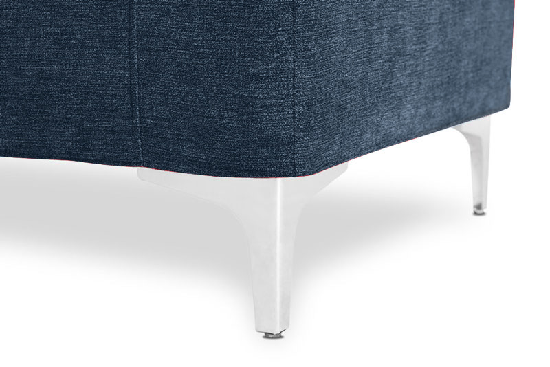 Poltrona di design, finitura Blu in tessuto sfoderabile