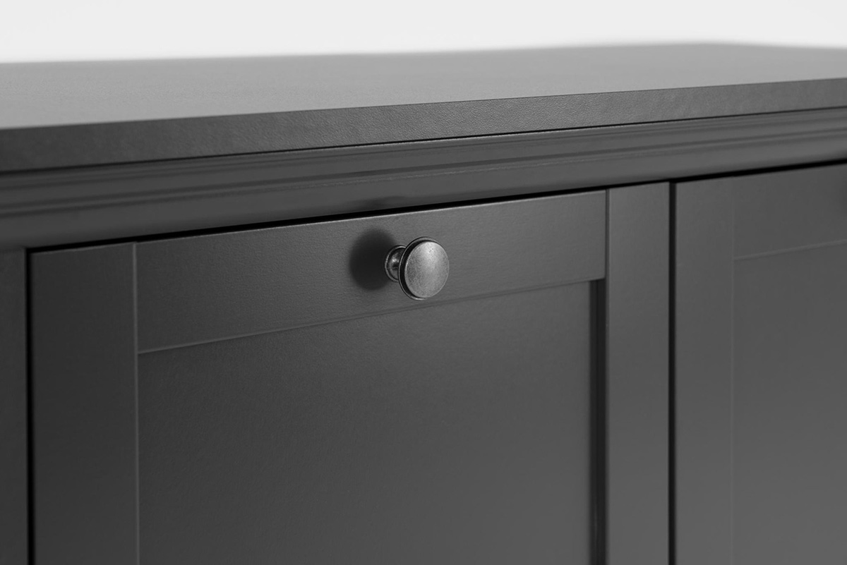 Sala completa in stile scandinavo in finitura grigio antracite 