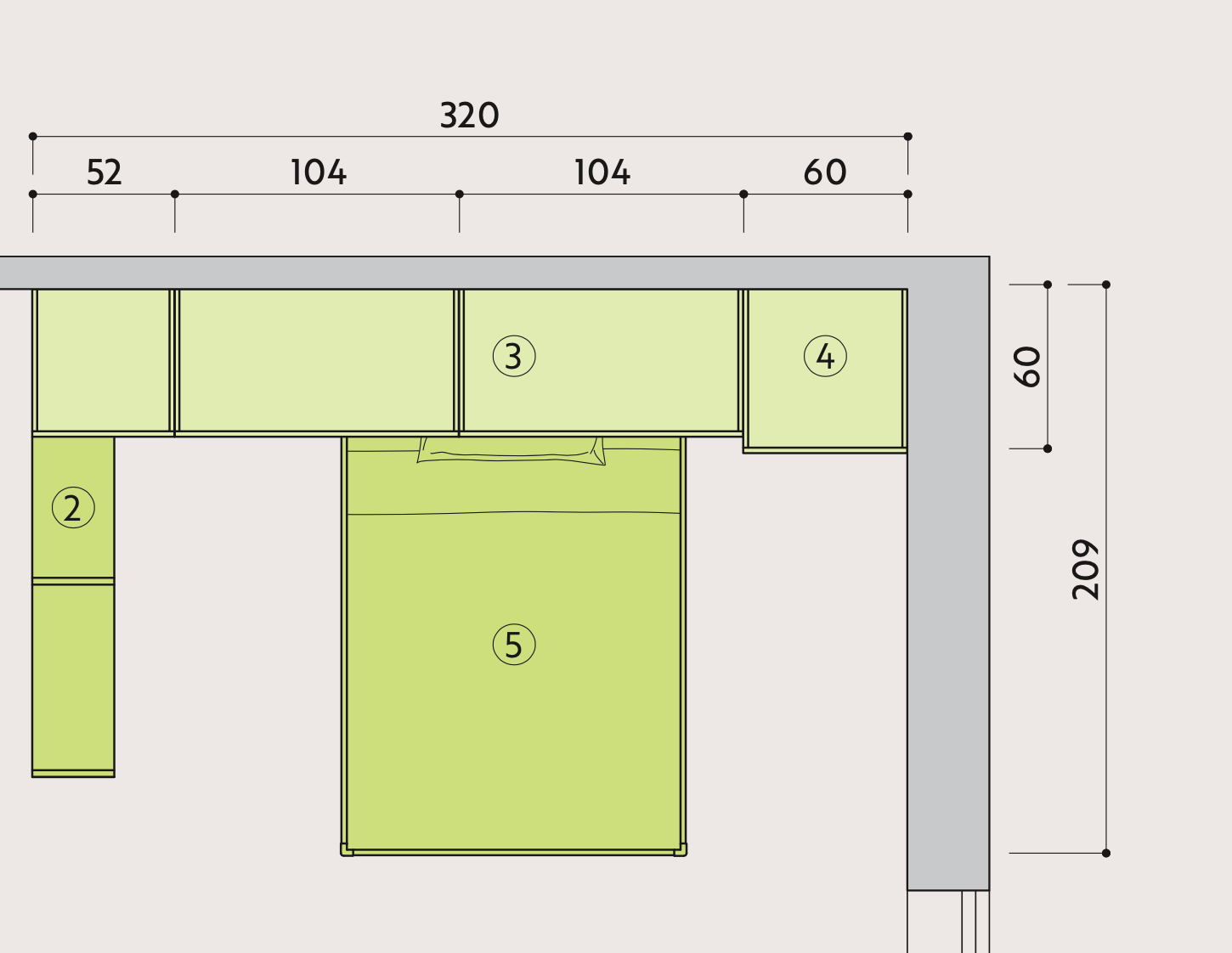 ponte bambini tortora e verde