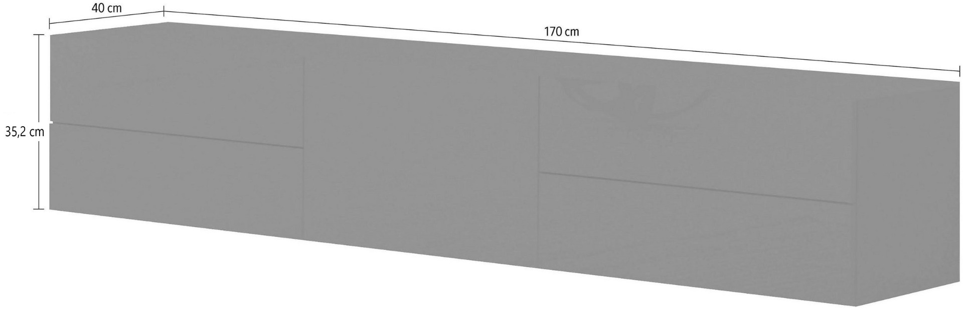 Mobile porta tv un'anta e 4 cassetti in finitura Antracite laccato lucido