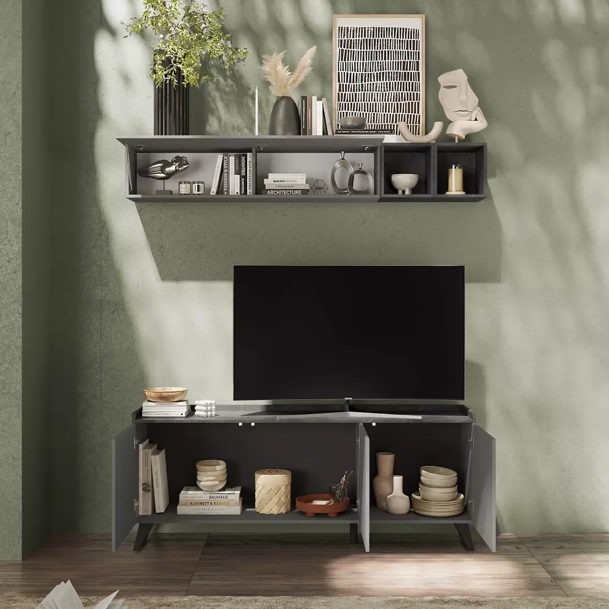 soggiorn ardesia e piombo moderno