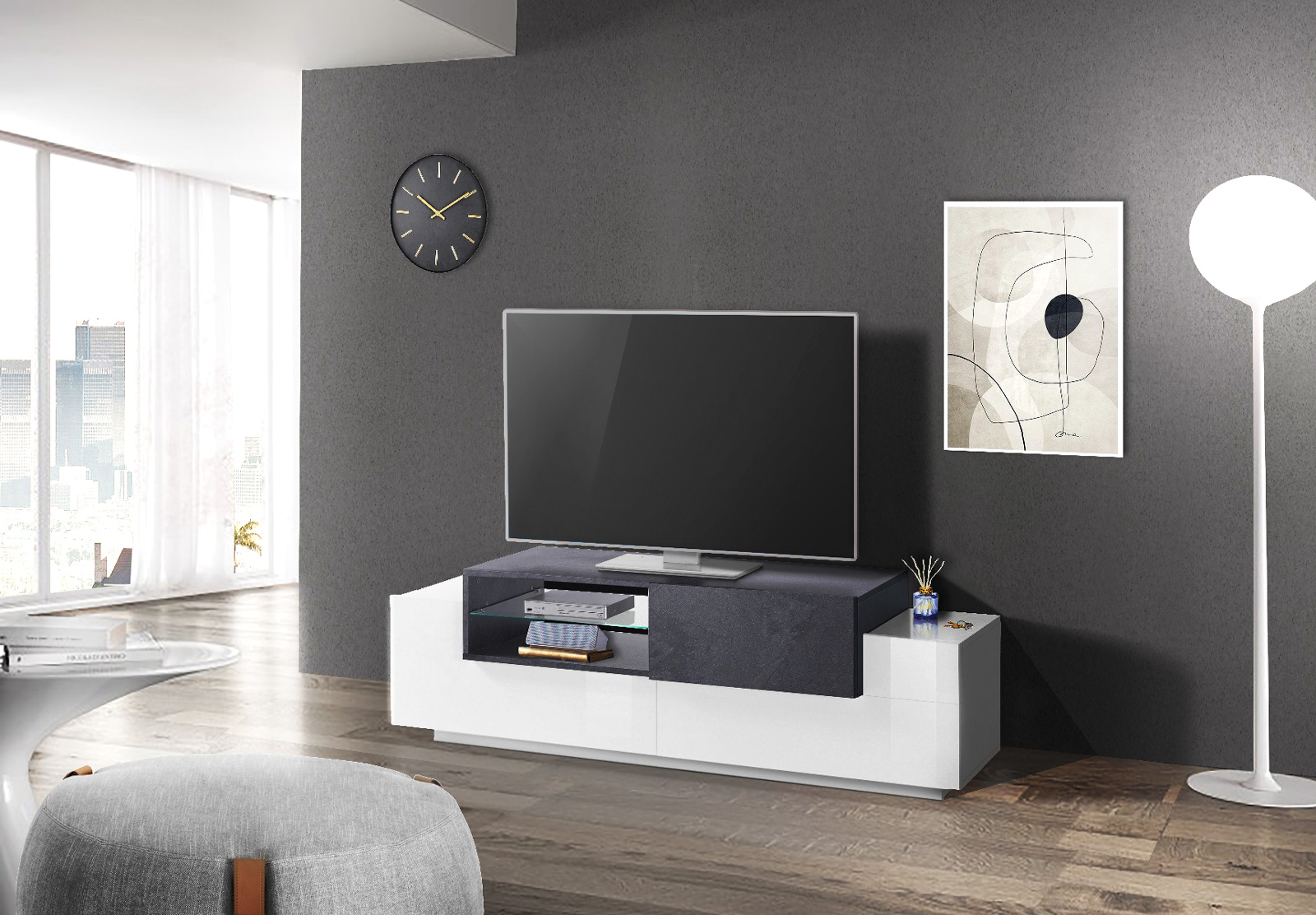 Mobile televisione in offerta, Bianco lucido e Ardesia