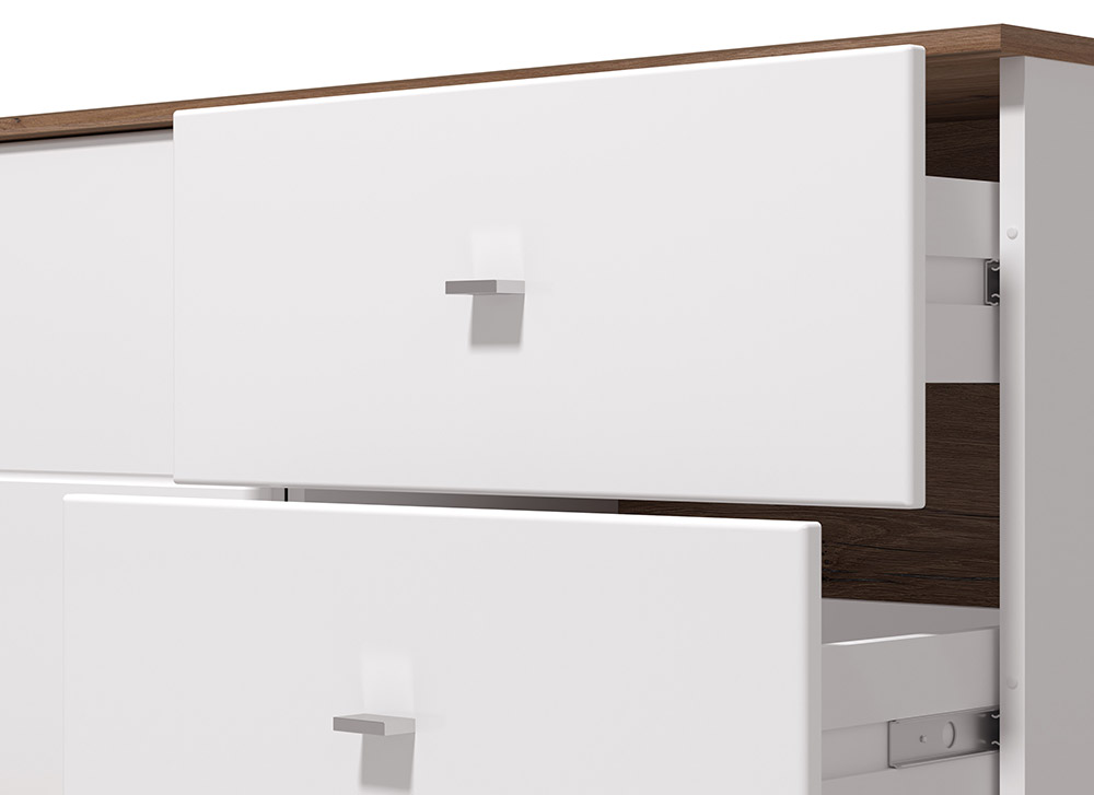 porta tv con cassetti e ante bianco