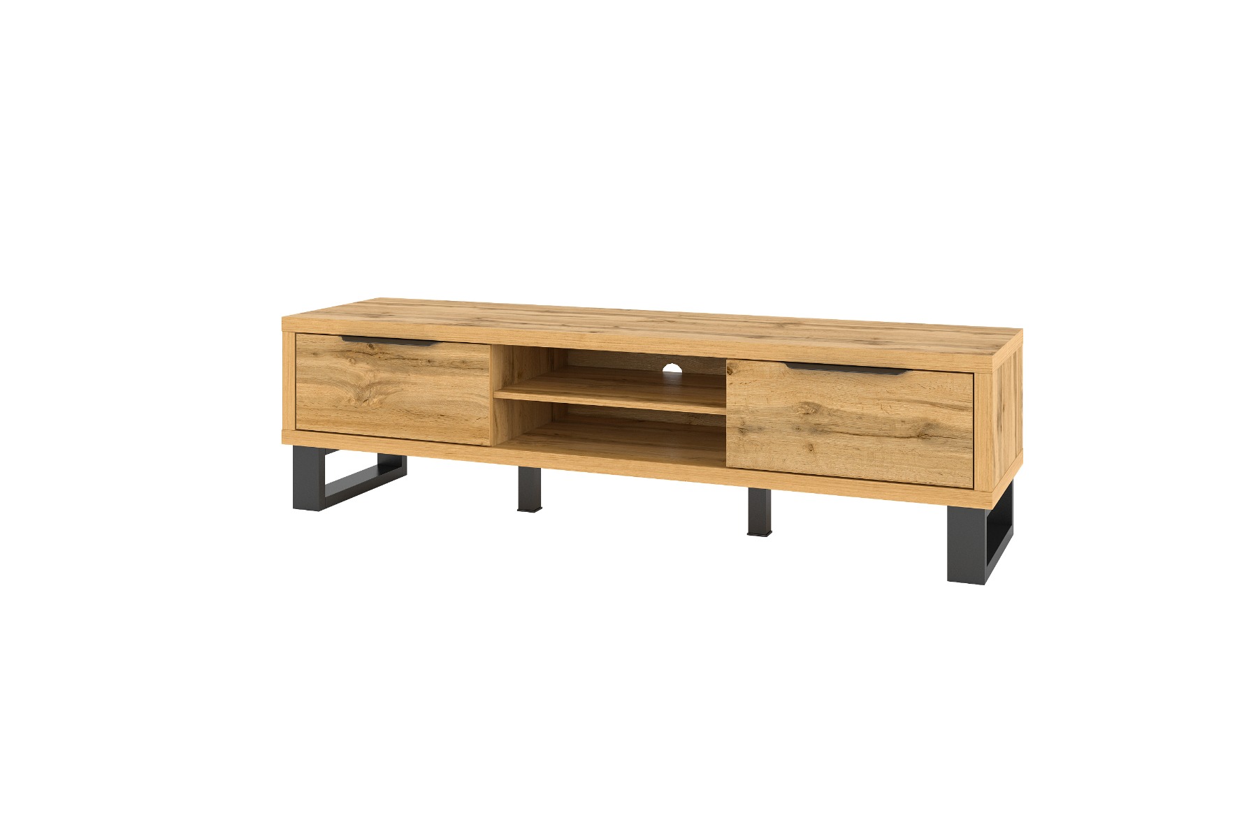 Porta TV grande L.180, finitura quercia composto da 2 ante ribalta 