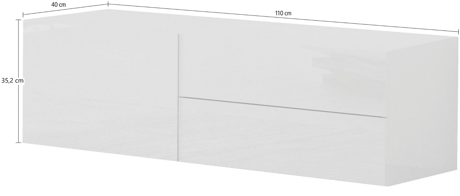 Mobile porta tv Bianco laccato lucido, un'anta e due cassetti