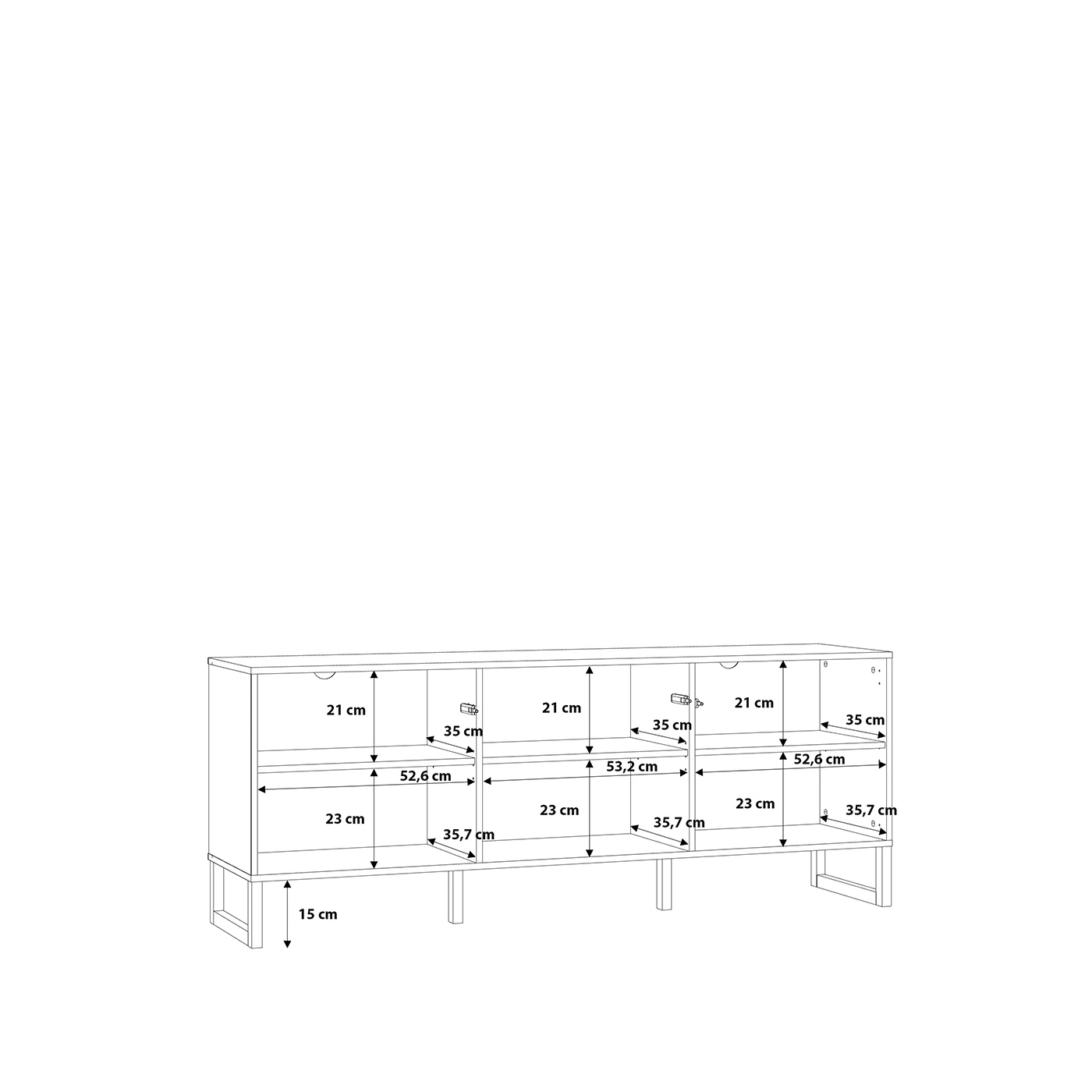 porta tv agave 3 ante