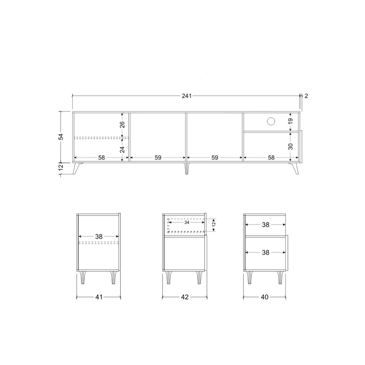 porta tv grande bianco e mercure