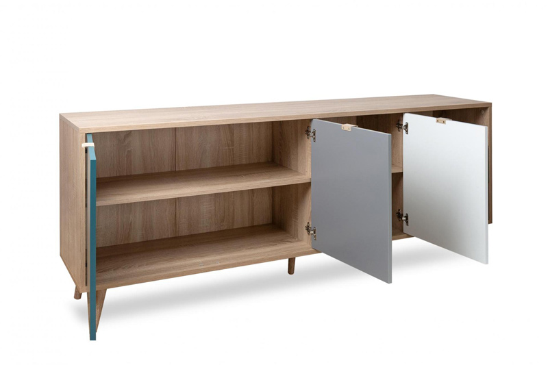 Madia moderna Lavik in stile nordico 3 ante, 2 cassetti con vano giorno