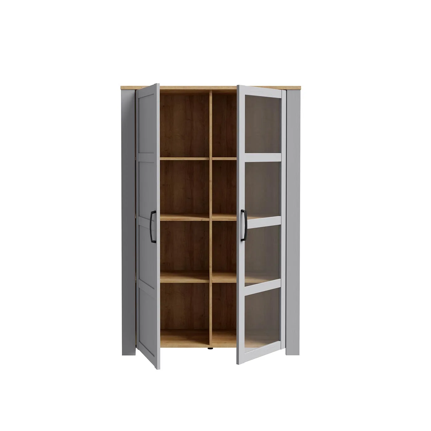 Vetrina Rovere grigio e Riviera, 2 ante, L.106 H.160