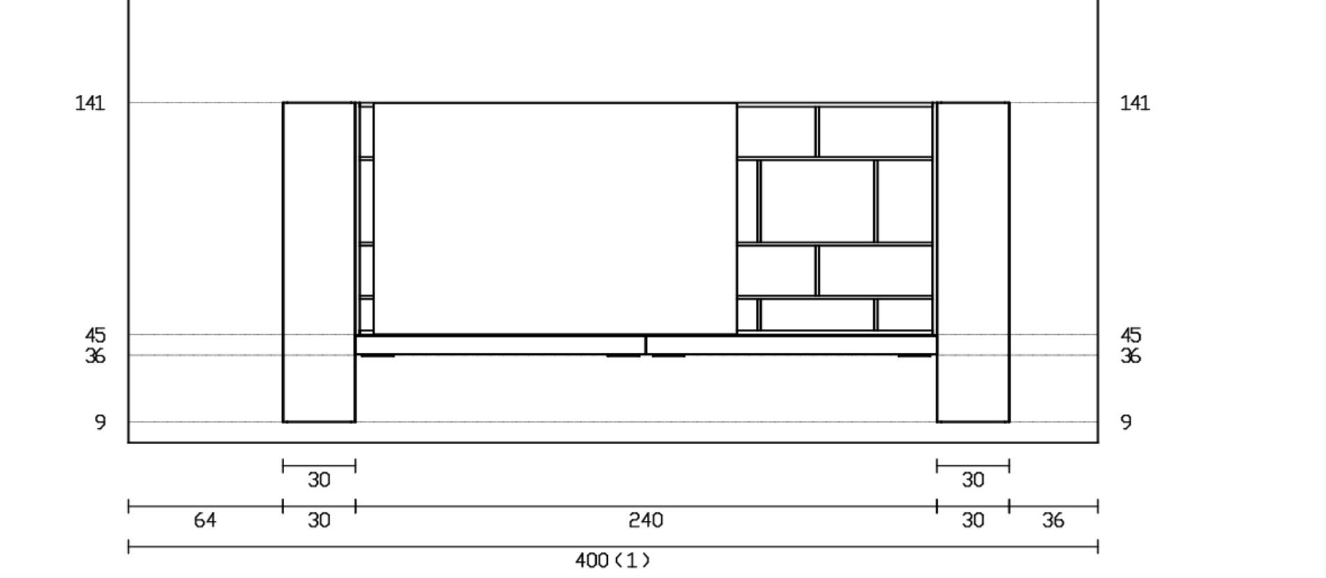 parete con pannello porta tv scorrevole