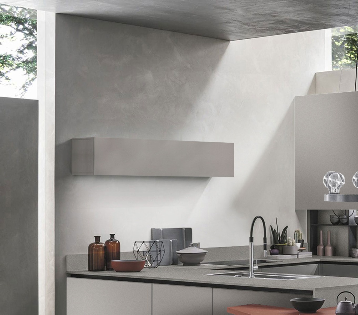 Ribalta per cucina sospesa, Ardesia