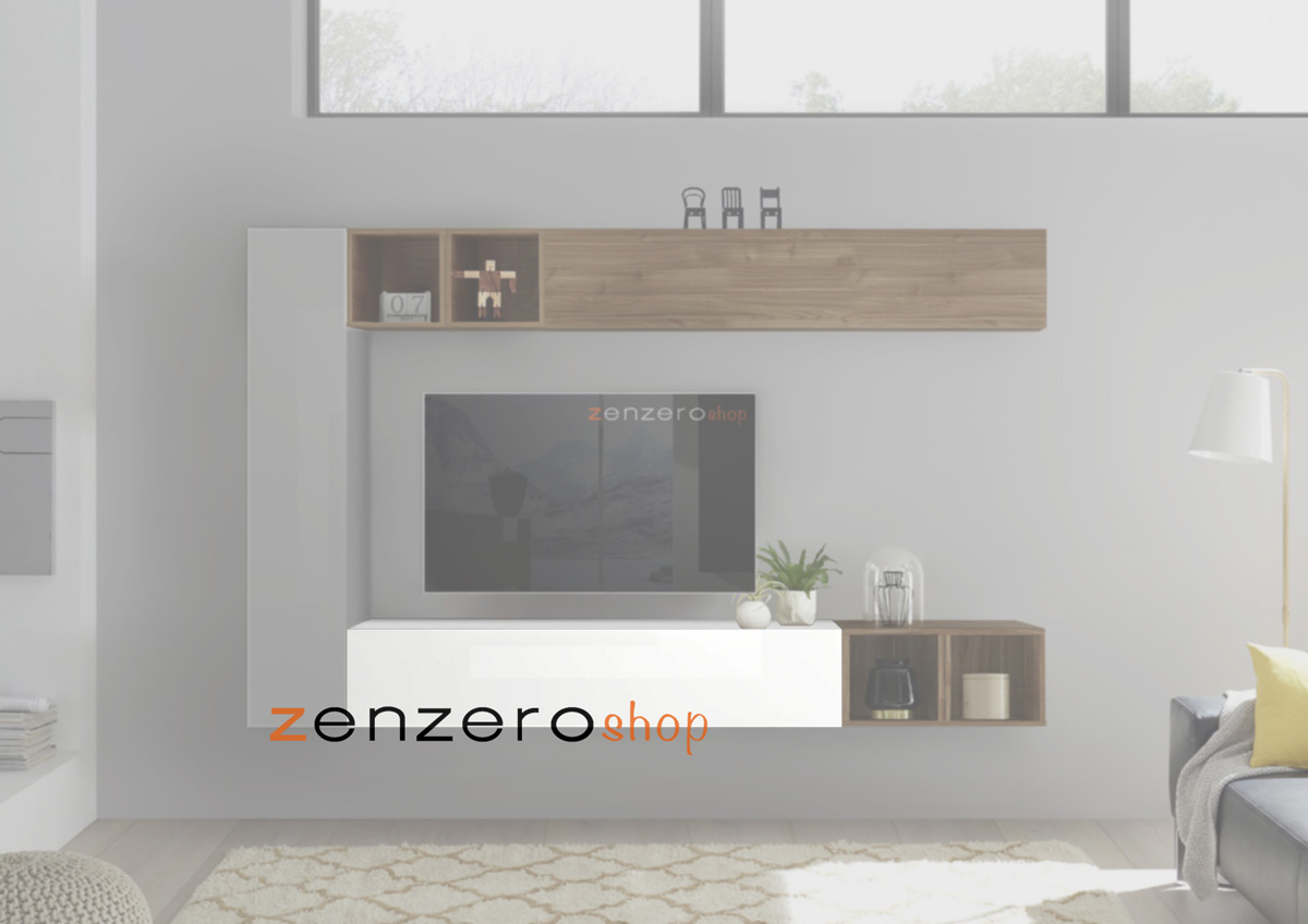  Mobile  Ribalta, Vasistas di design, Bianco Lucido