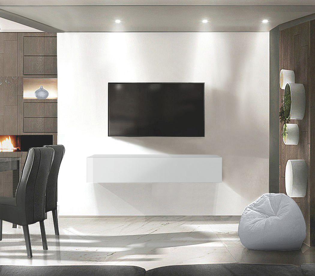 Mobile porta TV in finitura Noce Stelvio, anta a ribalta