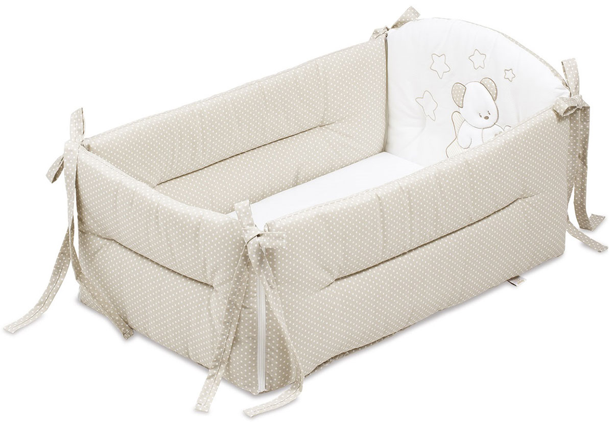 Lettino per neonati Orsetto con decorazione, finitura Bianco