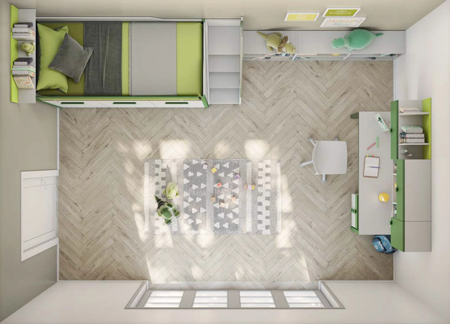 soppalco con armadio e scaletta