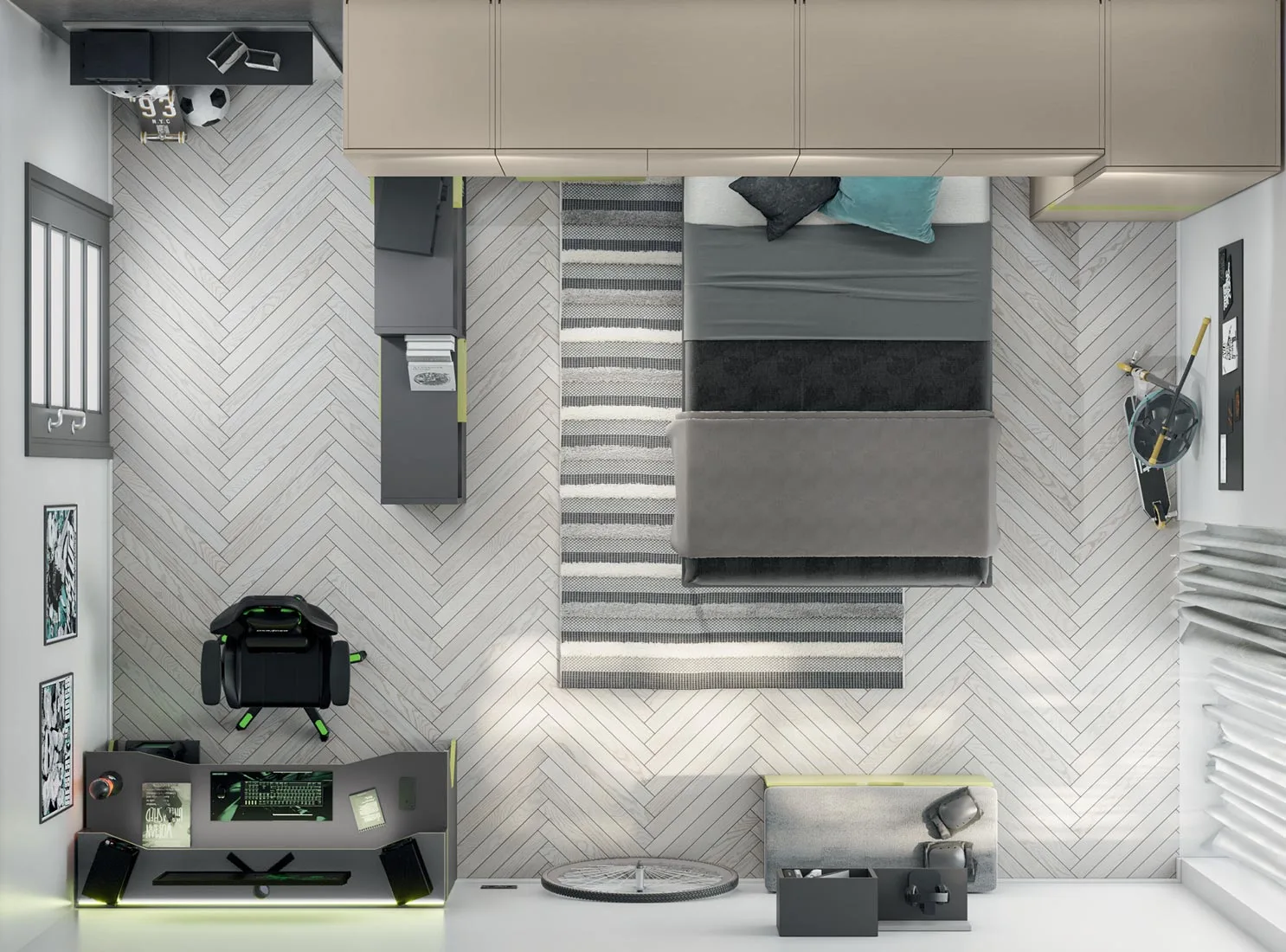 ponte bambini tortora e verde