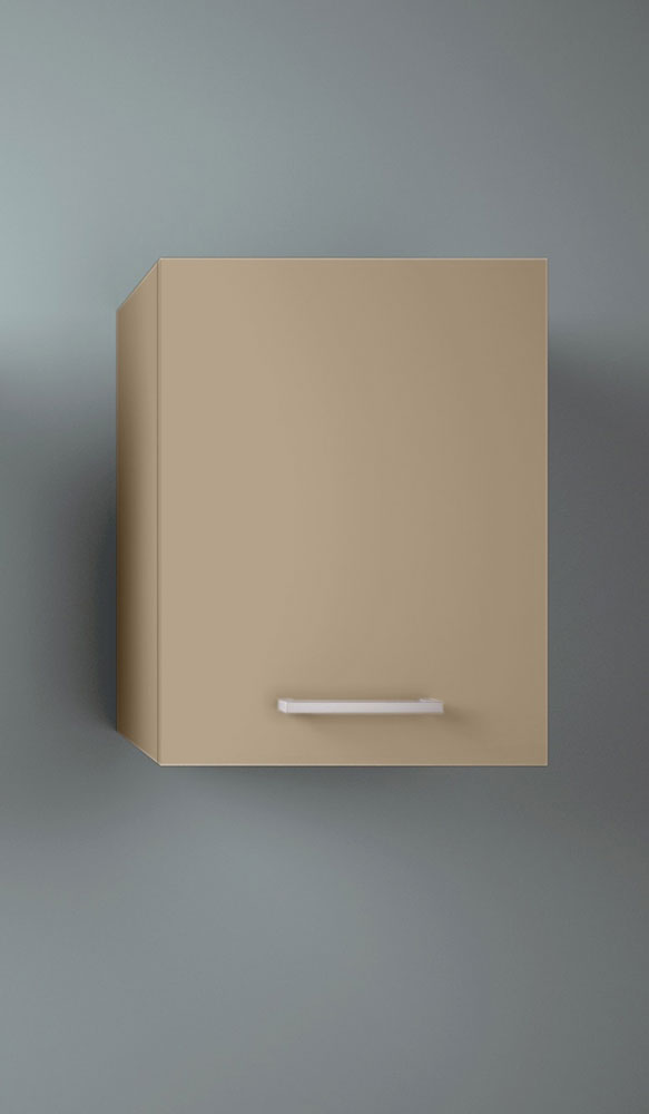 Composizione da Bagno con 3 cassetti soft-close e pensile reversibile, tortora lucido