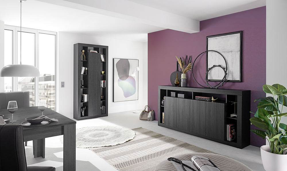 Credenza Nero frassinato a 4 ante