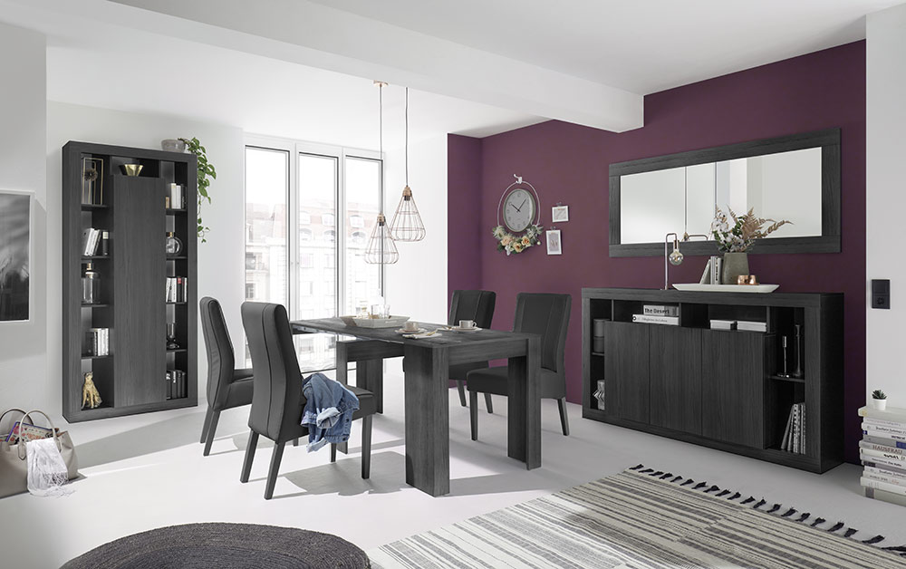 Specchiera orizzontale finitura Nero frassinato, moderna