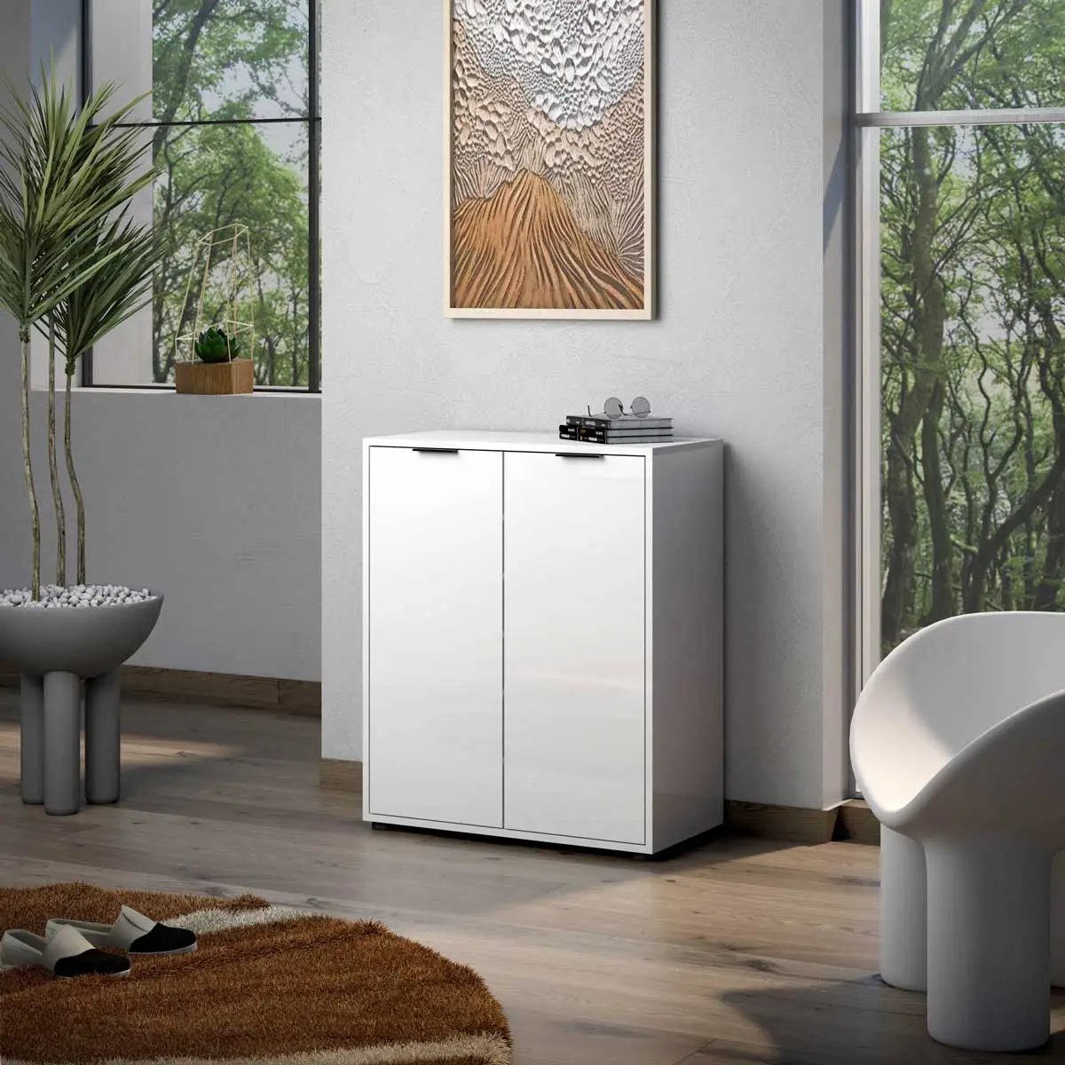 scarpiera bassa con 5 ripiani