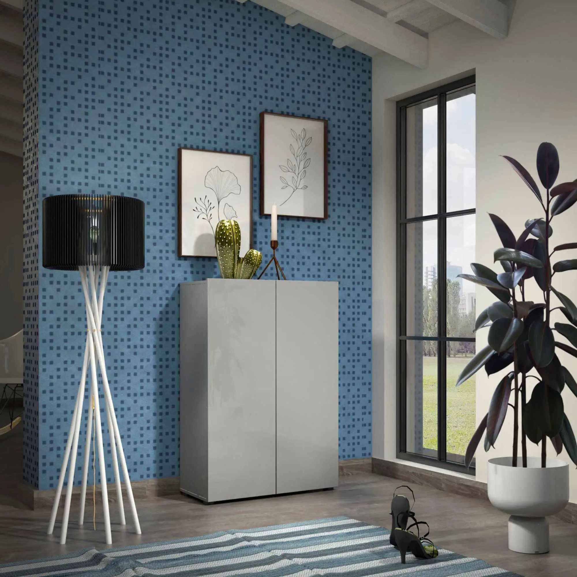 scarpiera 2 ante in offerta grigia