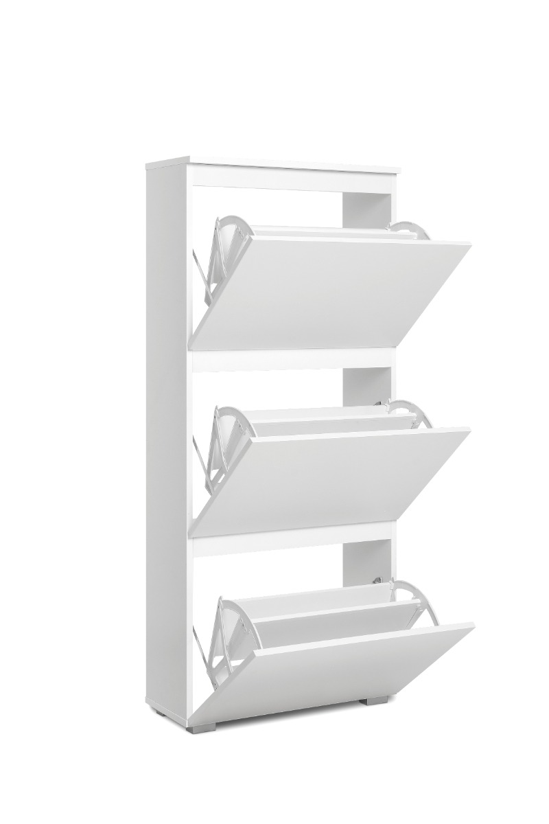 Scarpiera minimal 3 ante ribalta finitura Bianco opaco