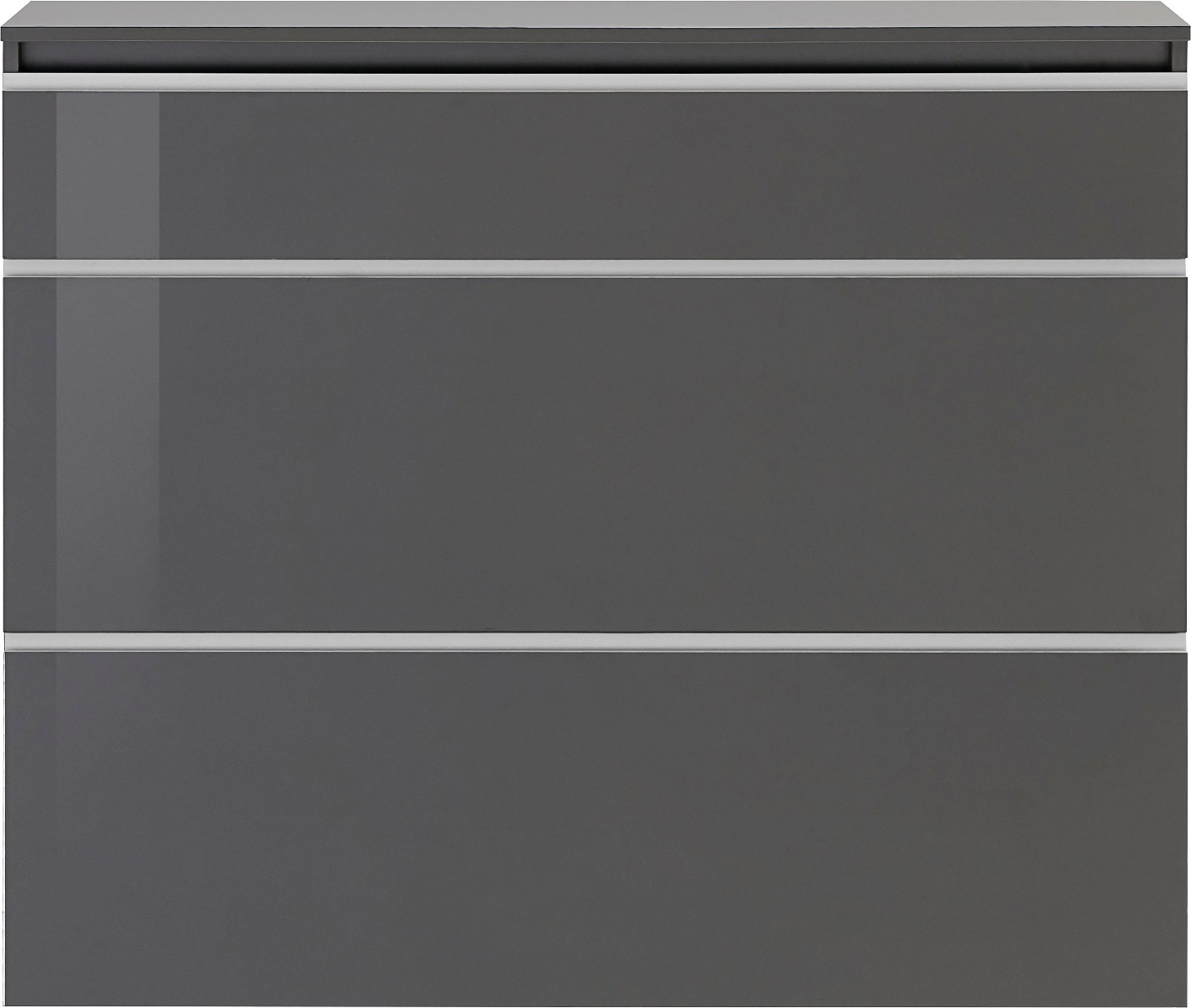 Scarpiera 3 ribalte doppia profondità L.120, finitura Antracite laccato lucido