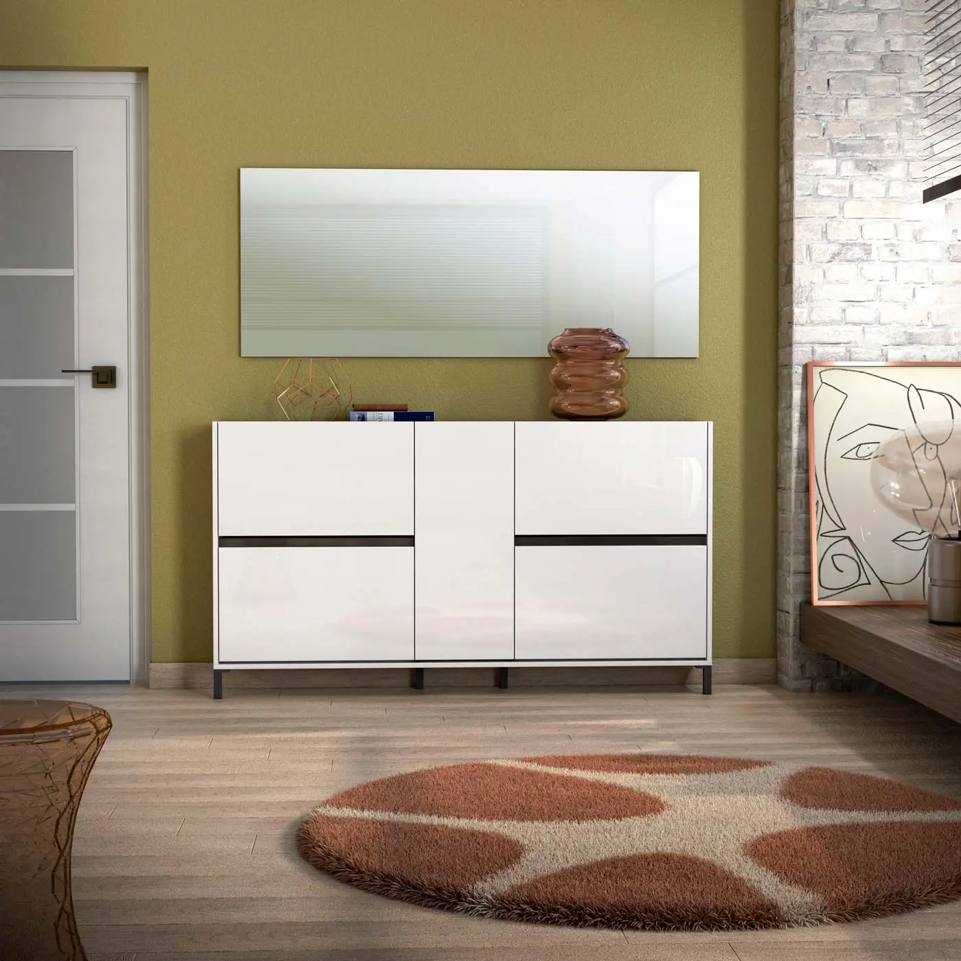 Scarpiera 4 ante ribalta e 1 anta battente