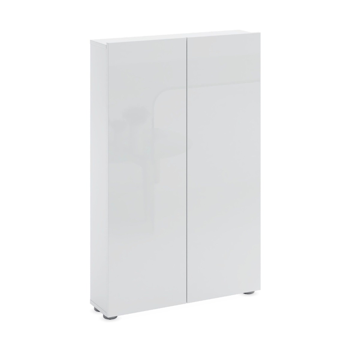 Scarpiera / madia salvaspazio 2 ante, finitura Bianca Lucida 