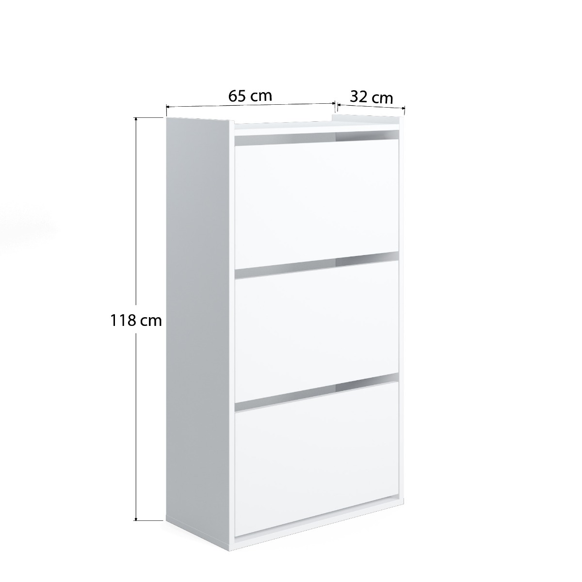 Scarpiera Ankara bianca, 3 cassetti