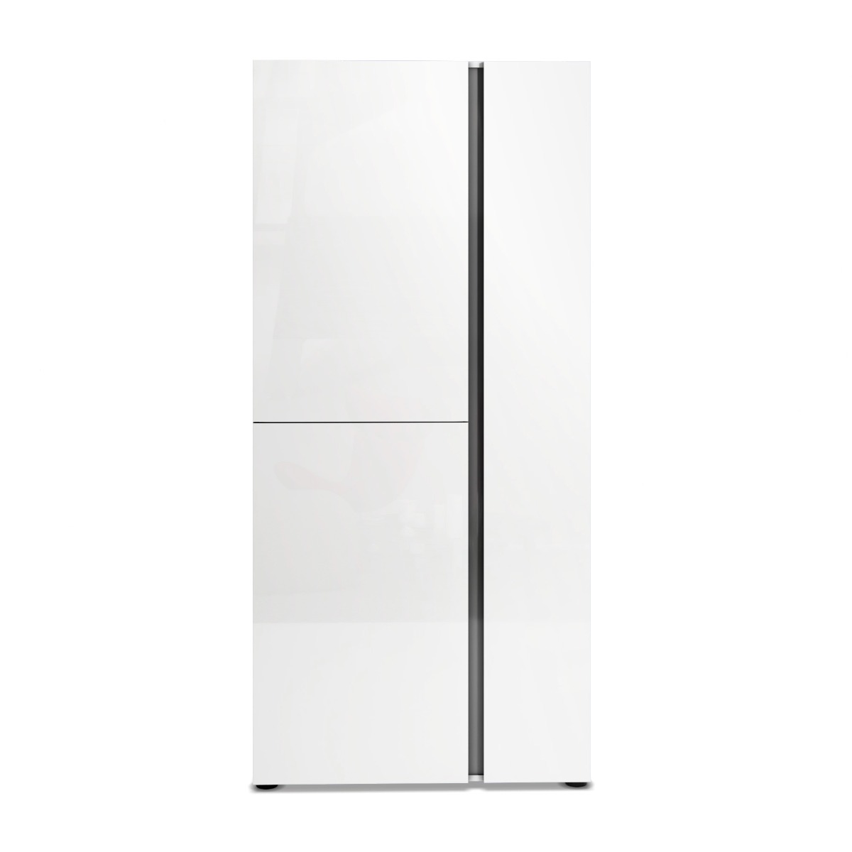 Scarpiera moderna bianca lucida, 3 ante, prof. 34 cm.