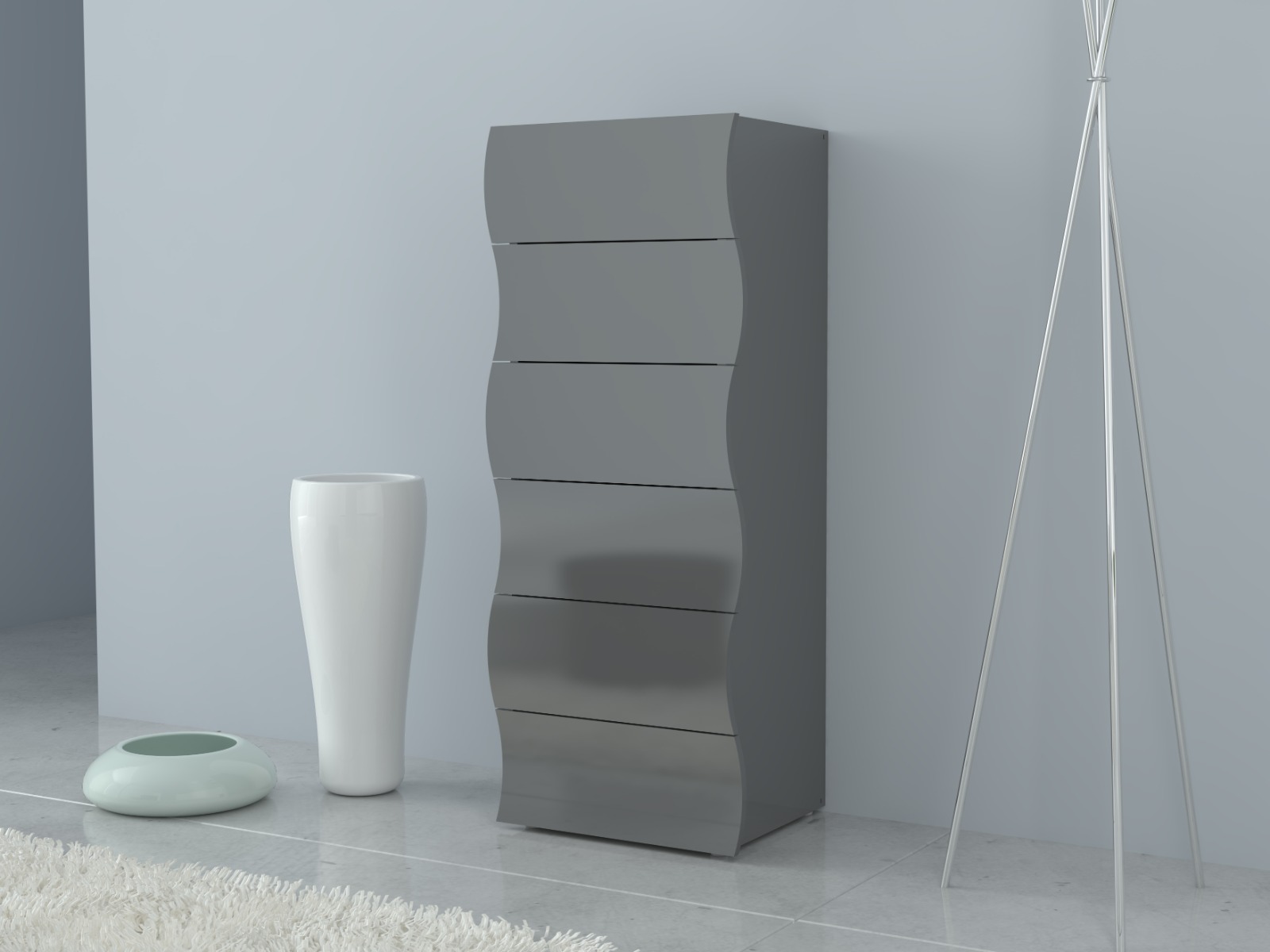 Scarpiera a 4 ante sagomate antracite