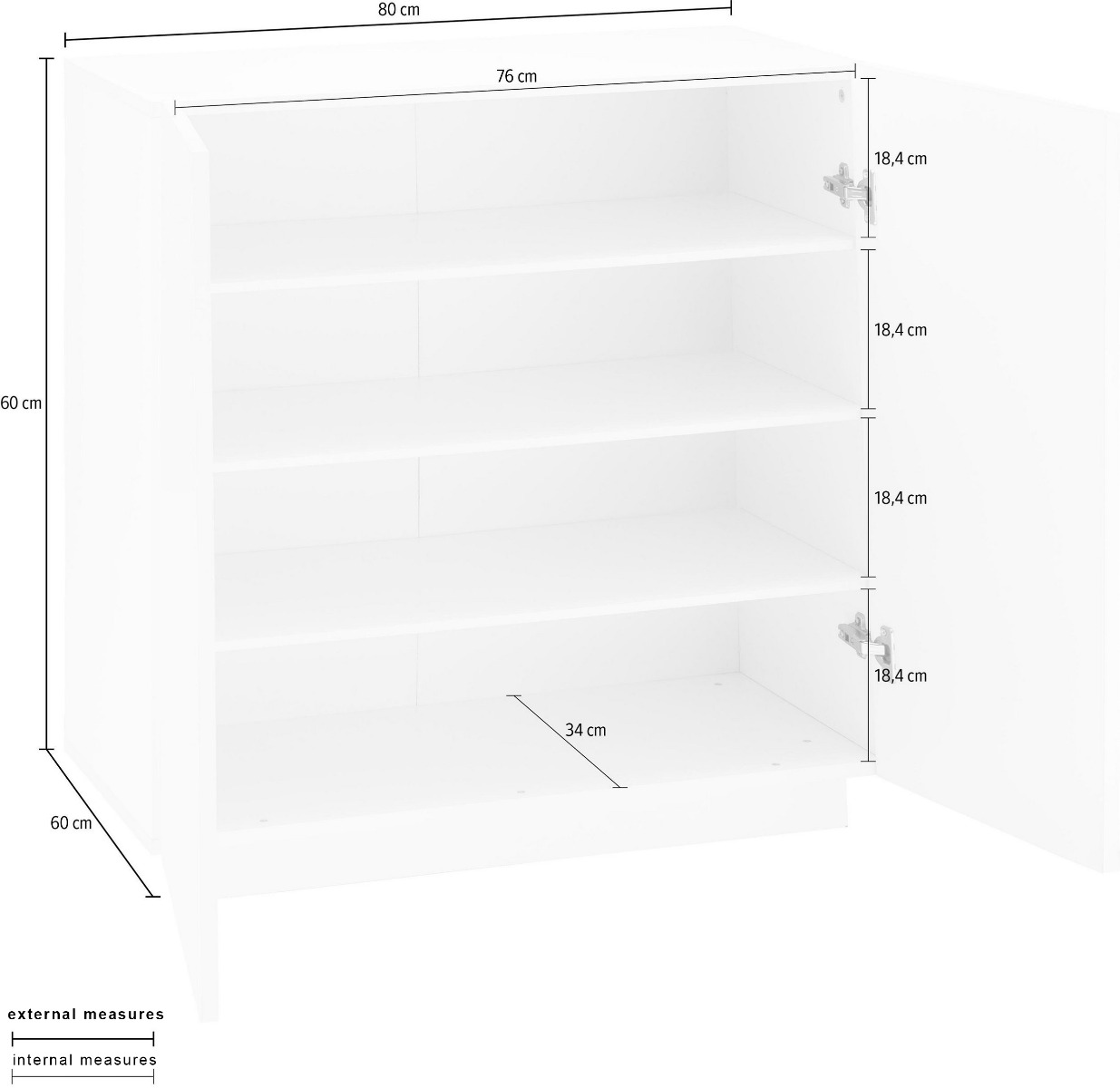 Scarpiera 2 ante, ardesia, made in Italy