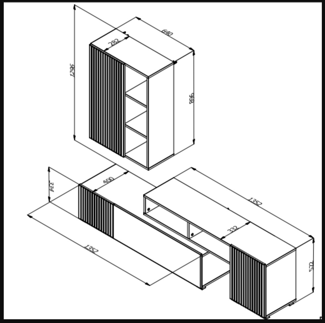parete attrezzata unica 