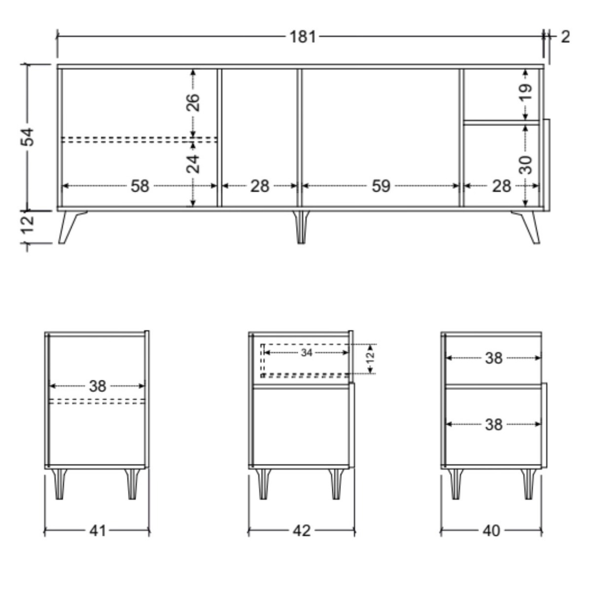 porta tv cadiz e bianco