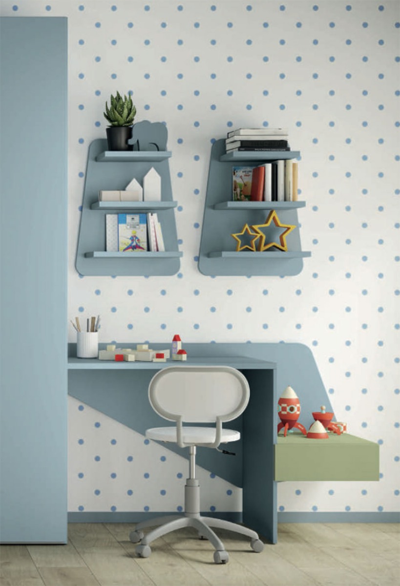 Scrivania Alpa per camerette, in finitura Cadaques e Oliva