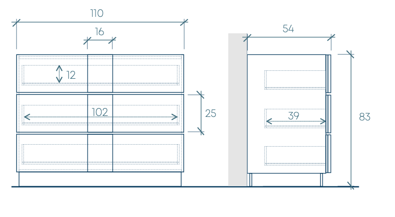 comò cashmere e noce