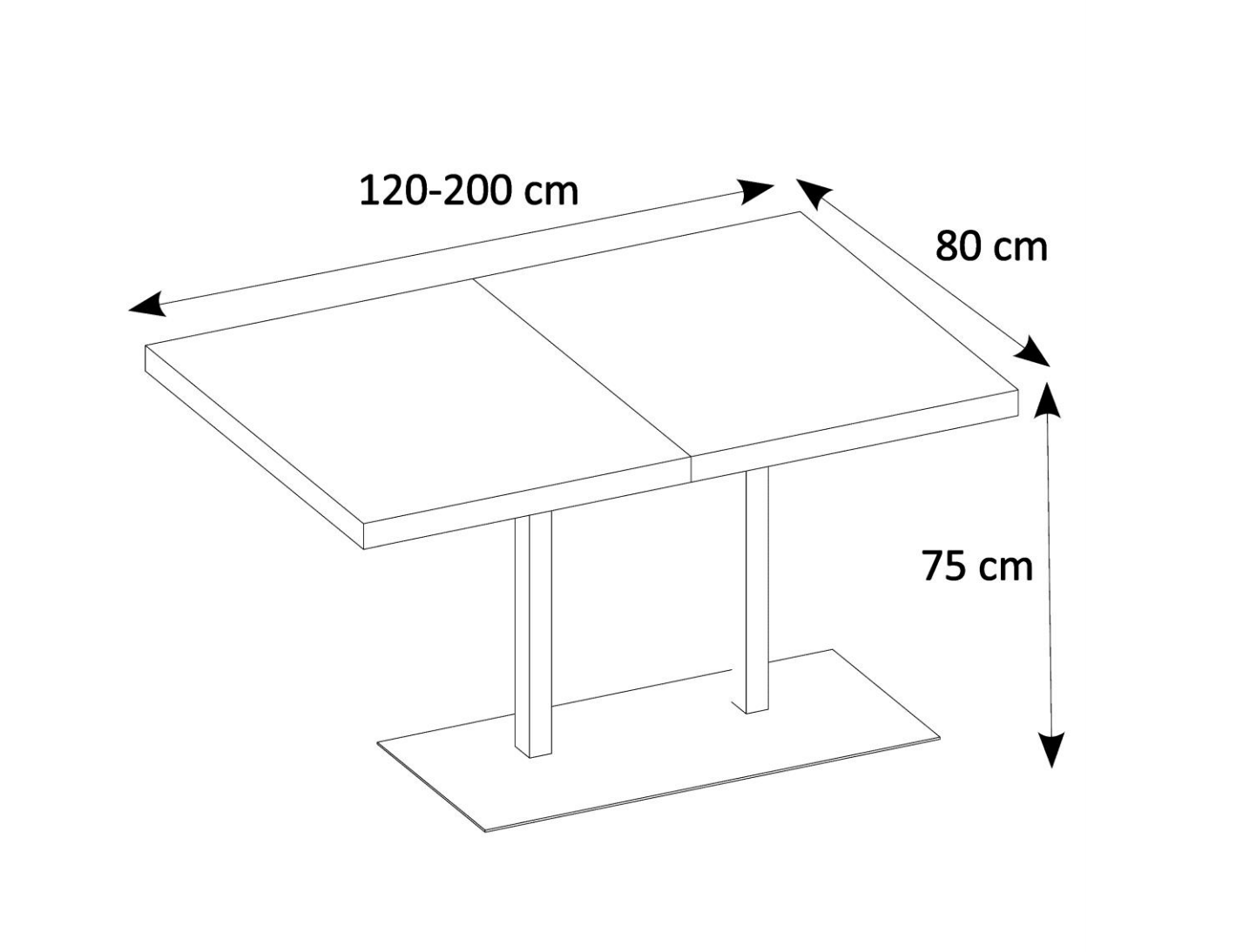 Tavolo allungabile Industry  con base centrale in finitura rovere ed acciaio