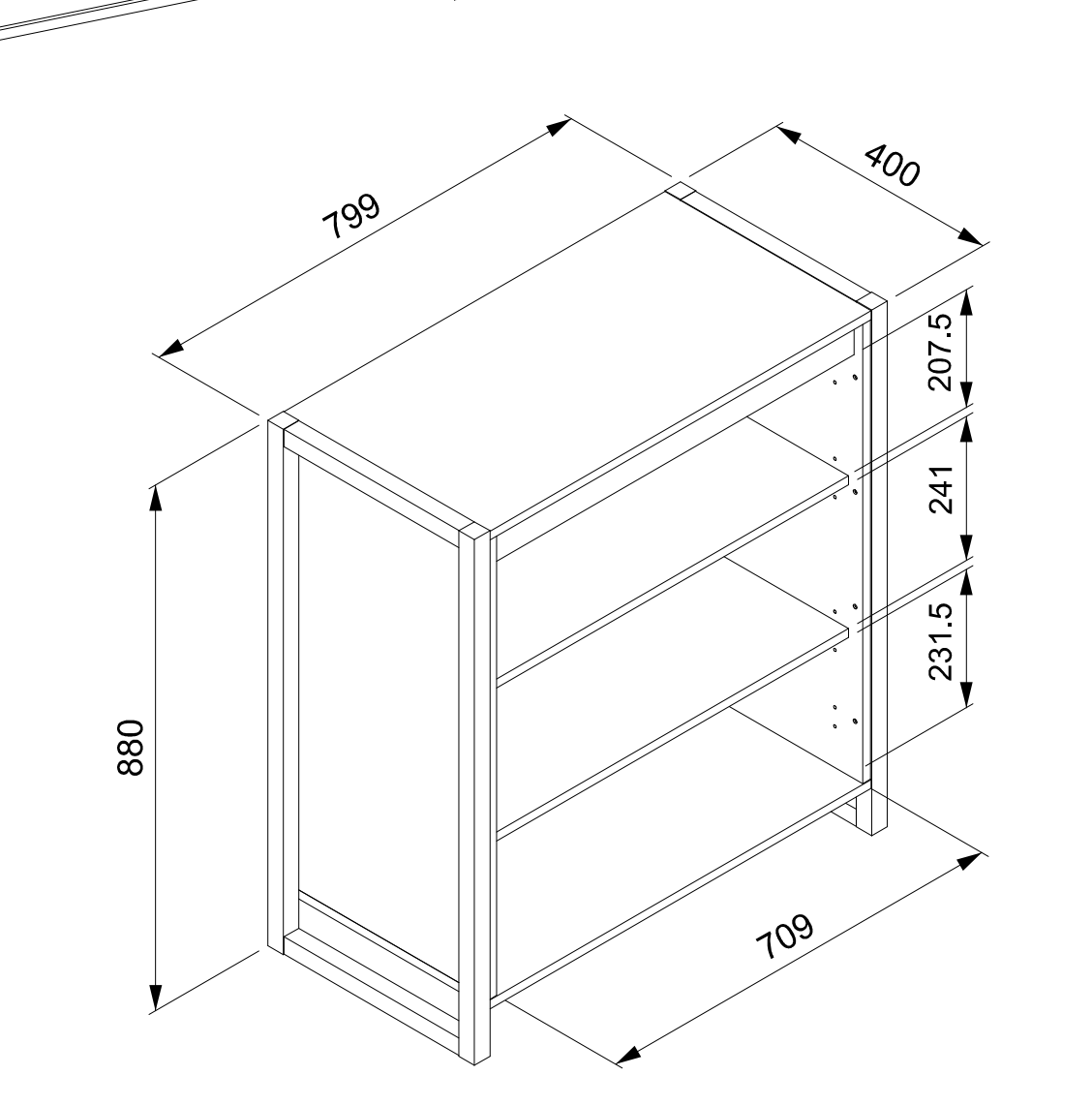Madia industry 2 ante, finitura Rovere Nodato e struttura in Antracite