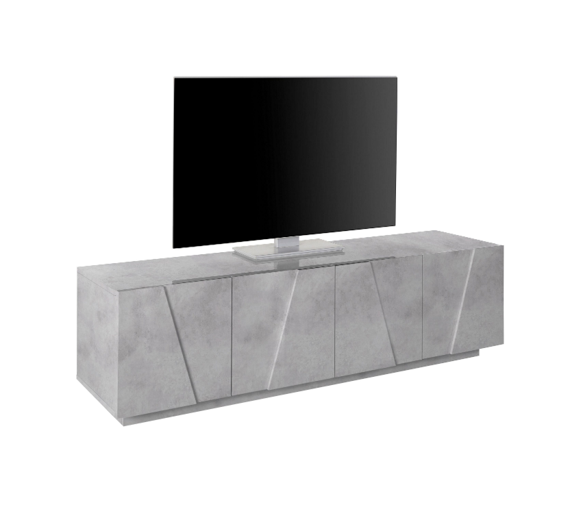 Mobili televisione design geometrico in finitura Beton
