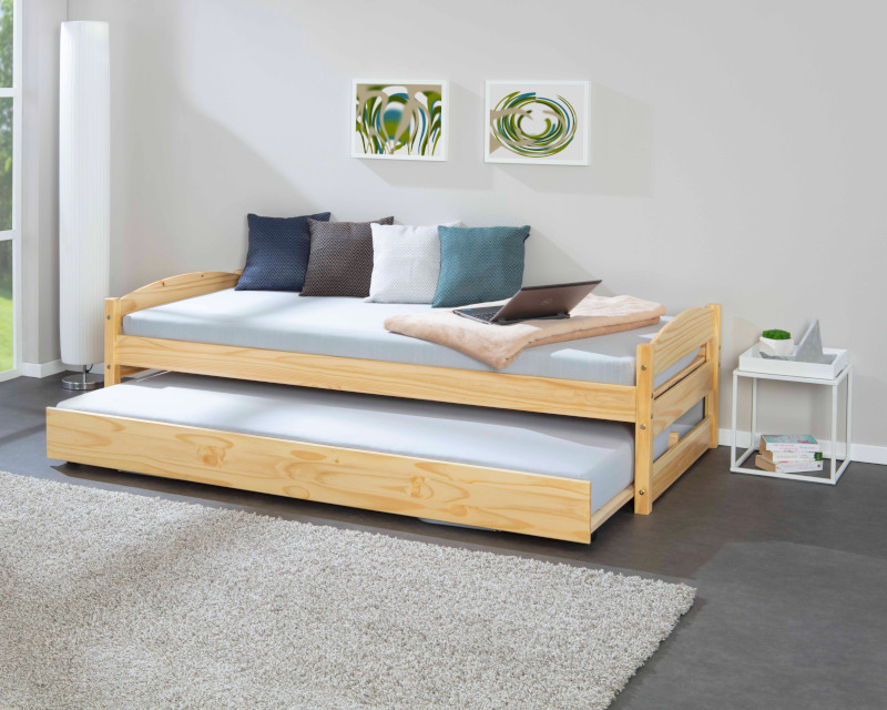 Divano letto con secondo letto ad estrazione alla pari del primo