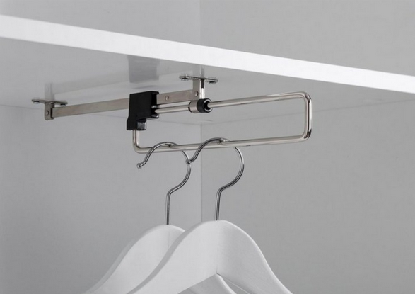 Armadio guardaroba in finitura bianco laccato lucido, linea arco