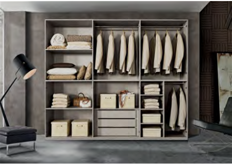 Armadio a 6 ante battenti in finitura Grigio reina