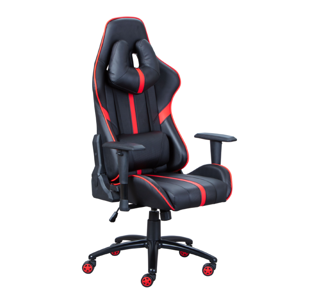 Poltrona da gaming in ecopelle nero/rossa