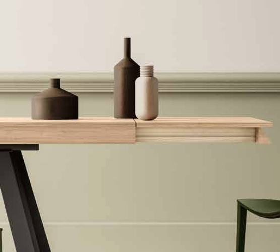 Tavolo moderno allungabile Oslo in finitura Noce gold e Grigio nero opaco