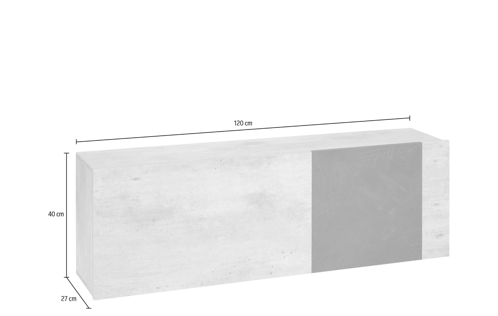 Scarpiera singola, design orizzontale e moderno, finitura Bianco Lucido e Ardesia